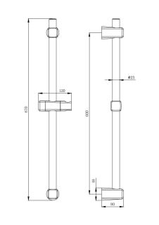 Душевая штанга Aquanika Basic AQB02CR хром